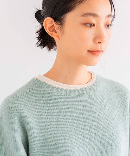 ラムウールカシミヤクルーネックセーター（ニット/セーター）｜D