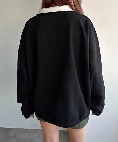 apres jour mignon（アプレジュールミニョン）の「ハーフジップスウェット【ZOZOTOWN限定アイテム】（スウェット・レディース・ナチュラル/ブラック/ネイビー・X-LARGE/フリー）」の8枚目の写真
