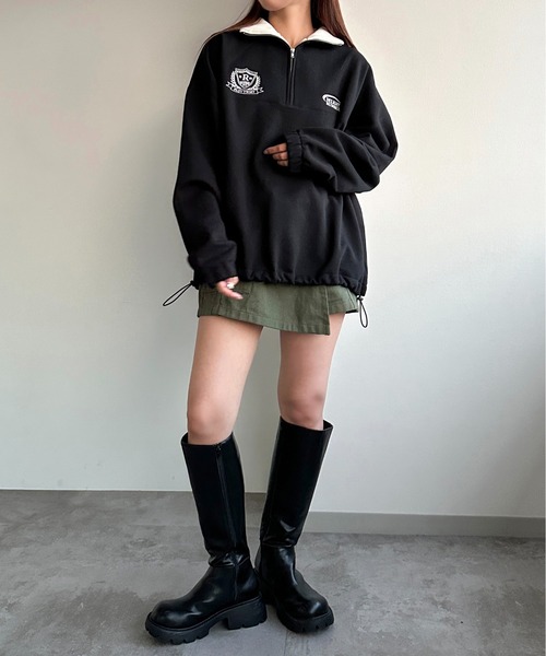apres jour mignon(アプレジュールミニョン)の「ハーフジップスウェット【ZOZOTOWN限定アイテム】(スウェット・レディース・ナチュラル/ブラック/ネイビー・X-LARGE/フリー)」の10枚目の写真