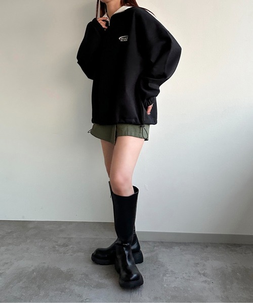apres jour mignon(アプレジュールミニョン)の「ハーフジップスウェット【ZOZOTOWN限定アイテム】(スウェット・レディース・ナチュラル/ブラック/ネイビー・X-LARGE/フリー)」の11枚目の写真