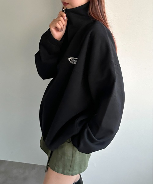 apres jour mignon（アプレジュールミニョン）の「ハーフジップスウェット【ZOZOTOWN限定アイテム】（スウェット・レディース・ナチュラル/ブラック/ネイビー・X-LARGE/フリー）」の13枚目の写真