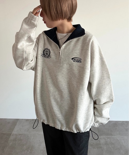 apres jour mignon（アプレジュールミニョン）の「ハーフジップスウェット【ZOZOTOWN限定アイテム】（スウェット・レディース・ナチュラル/ブラック/ネイビー・X-LARGE/フリー）」の16枚目の写真