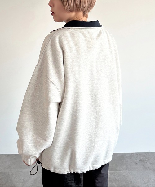 apres jour mignon（アプレジュールミニョン）の「ハーフジップスウェット【ZOZOTOWN限定アイテム】（スウェット・レディース・ナチュラル/ブラック/ネイビー・X-LARGE/フリー）」の18枚目の写真