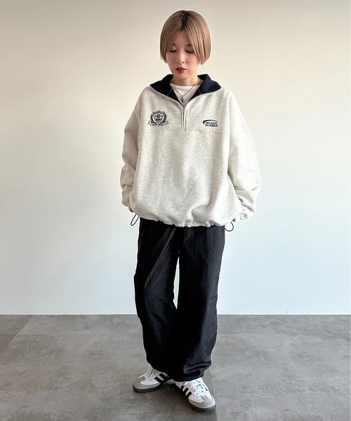 apres jour mignon（アプレジュールミニョン）の「ハーフジップスウェット【ZOZOTOWN限定アイテム】（スウェット・レディース・ナチュラル/ブラック/ネイビー・X-LARGE/フリー）」の19枚目の写真