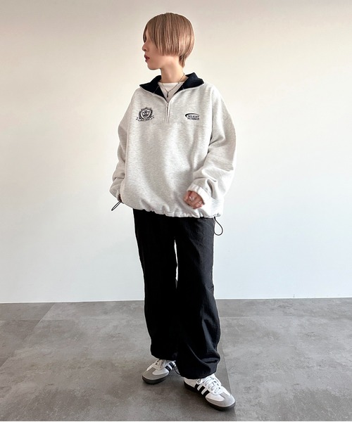 apres jour mignon（アプレジュールミニョン）の「ハーフジップスウェット【ZOZOTOWN限定アイテム】（スウェット・レディース・ナチュラル/ブラック/ネイビー・X-LARGE/フリー）」の20枚目の写真