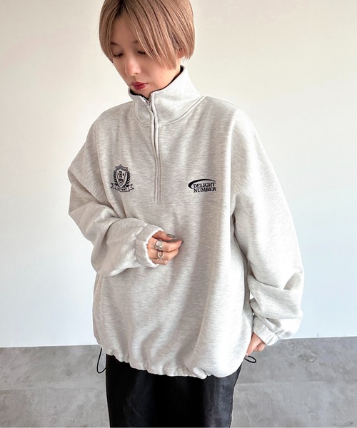 apres jour mignon(アプレジュールミニョン)の「ハーフジップスウェット【ZOZOTOWN限定アイテム】(スウェット・レディース・ナチュラル/ブラック/ネイビー・X-LARGE/フリー)」の21枚目の写真