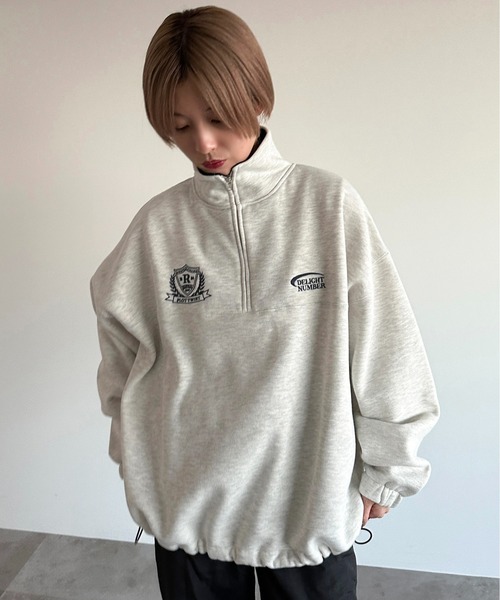 apres jour mignon（アプレジュールミニョン）の「ハーフジップスウェット【ZOZOTOWN限定アイテム】（スウェット・レディース・ナチュラル/ブラック/ネイビー・X-LARGE/フリー）」の22枚目の写真