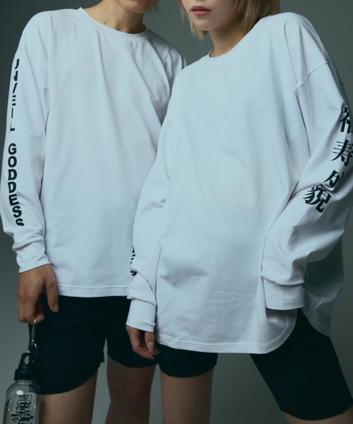 福寿外貌(フクジュガイボウ)の「【福寿外貌】オリジナルロゴロンT(Tシャツ/カットソー・レディース・ライトブルー/チャコールグレー/ホワイト/ライトグレー・フリー)」の2枚目の写真