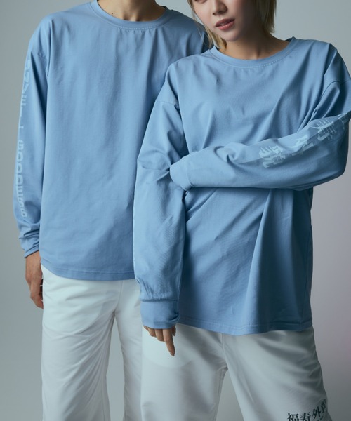 福寿外貌(フクジュガイボウ)の「【福寿外貌】オリジナルロゴロンT(Tシャツ/カットソー・レディース・ライトブルー/チャコールグレー/ホワイト/ライトグレー・フリー)」の1枚目の写真