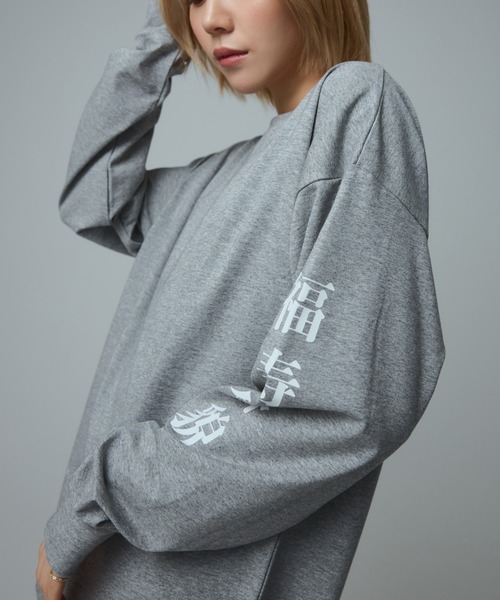 福寿外貌(フクジュガイボウ)の「【福寿外貌】オリジナルロゴロンT(Tシャツ/カットソー・レディース・ライトブルー/チャコールグレー/ホワイト/ライトグレー・フリー)」の12枚目の写真