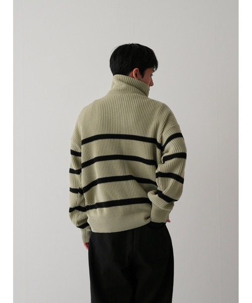 Bargiee（バージー）の「PANAP HALF ZIP KNIT（ニット/セーター・メンズ・ライトグリーン/ライトブルー/グレー・FREE）」の17枚目の写真
