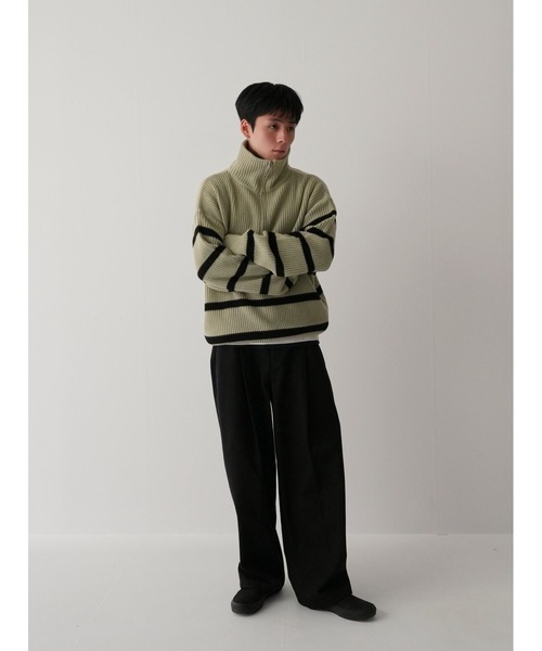Bargiee（バージー）の「PANAP HALF ZIP KNIT（ニット/セーター・メンズ・ライトグリーン/ライトブルー/グレー・FREE）」の18枚目の写真