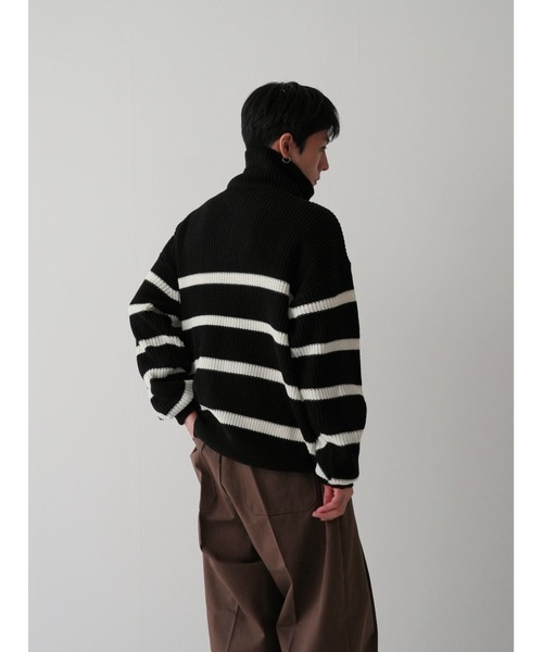 Bargiee（バージー）の「PANAP HALF ZIP KNIT（ニット/セーター・メンズ・ライトグリーン/ライトブルー/グレー・FREE）」の6枚目の写真