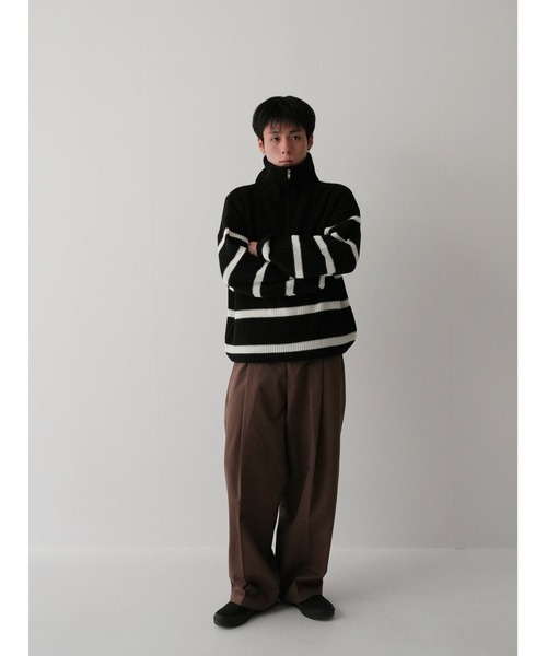 Bargiee（バージー）の「PANAP HALF ZIP KNIT（ニット/セーター・メンズ・ライトグリーン/ライトブルー/グレー・FREE）」の7枚目の写真