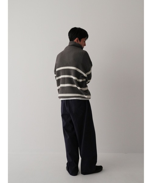 Bargiee（バージー）の「PANAP HALF ZIP KNIT（ニット/セーター・メンズ・ライトグリーン/ライトブルー/グレー・FREE）」の11枚目の写真