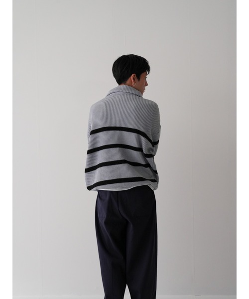 Bargiee（バージー）の「PANAP HALF ZIP KNIT（ニット/セーター・メンズ・ライトグリーン/ライトブルー/グレー・FREE）」の13枚目の写真