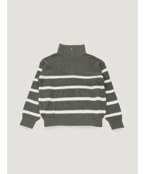 Bargiee（バージー）の「PANAP HALF ZIP KNIT（ニット/セーター・メンズ・ライトグリーン/ライトブルー/グレー・FREE）」の20枚目の写真