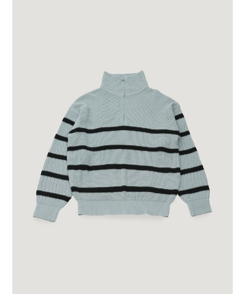 Bargiee（バージー）の「PANAP HALF ZIP KNIT（ニット/セーター・メンズ・ライトグリーン/ライトブルー/グレー・FREE）」の22枚目の写真