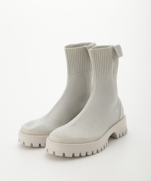 emmi（エミ）の「【emmi atelier】ecoニットブーツ（ブーツ・レディース・シルバー/ブラック/その他・22.5cm/25cm/24cm/24.5cm/23.5cm/23cm）」の5枚目の写真