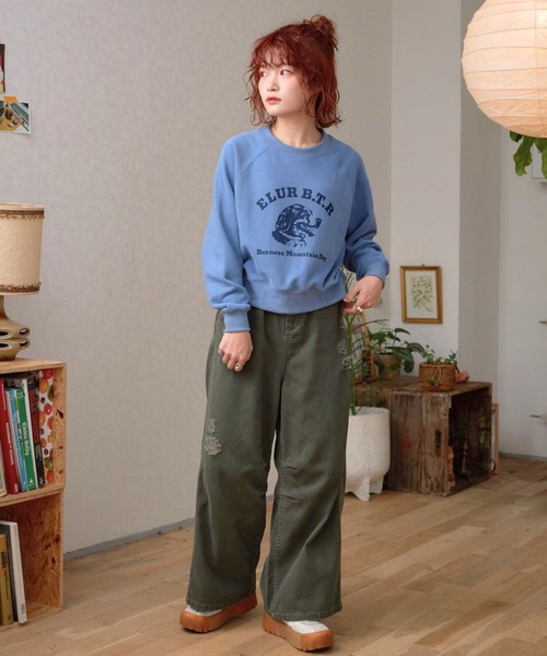 eLur（エラー）の「ドッグスウェットシャツ（スウェット・レディース・ブルー/イエロー/ライトグレー・MEDIUM/LARGE）」の12枚目の写真