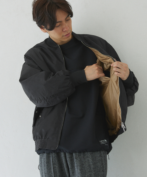 417 EDIFICE(フォーワンセブンエディフィス)の「ミリタリー 中綿MA-1 ブルゾン(MA-1・メンズ・ブラック/カーキ/チャコールグレー・LARGE/MEDIUM)」の16枚目の写真