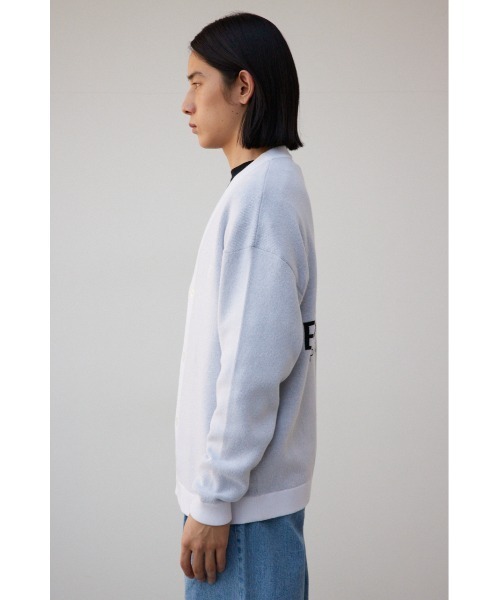 AZUL by moussy（アズールバイマウジー）の「バックロゴジャガードカーディガン（カーディガン/ボレロ・メンズ・ホワイト/ブラック・MEDIUM/LARGE）」の7枚目の写真