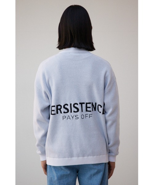 AZUL by moussy（アズールバイマウジー）の「バックロゴジャガードカーディガン（カーディガン/ボレロ・メンズ・ホワイト/ブラック・MEDIUM/LARGE）」の8枚目の写真