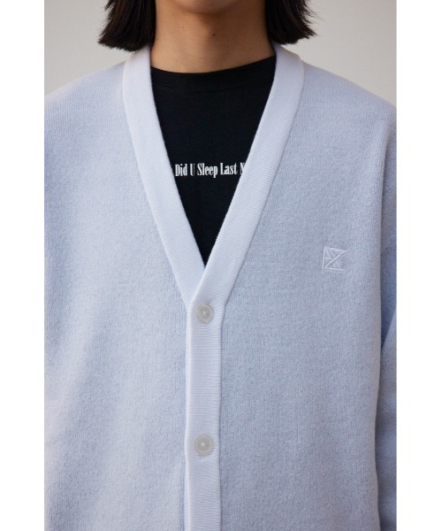 AZUL by moussy（アズールバイマウジー）の「バックロゴジャガードカーディガン（カーディガン/ボレロ・メンズ・ホワイト/ブラック・MEDIUM/LARGE）」の9枚目の写真