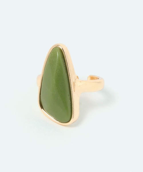 studio CLIP(スタディオクリップ)の「【daily CLIP】三角ストーンリング(リング・レディース・ブラウン/グリーン/アイボリー・FREE)」の3枚目の写真