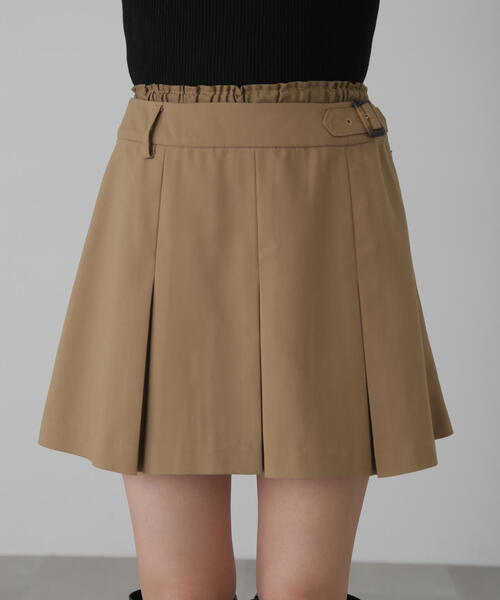 FREE'S MART(フリーズマート)の「◆ダブルウエストプリーツミニスカート(スカート・レディース・ブラック/ベージュ・SMALL/MEDIUM)」の3枚目の写真