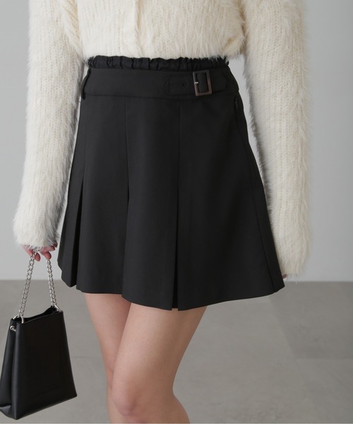 FREE'S MART(フリーズマート)の「◆ダブルウエストプリーツミニスカート(スカート・レディース・ブラック/ベージュ・SMALL/MEDIUM)」の10枚目の写真