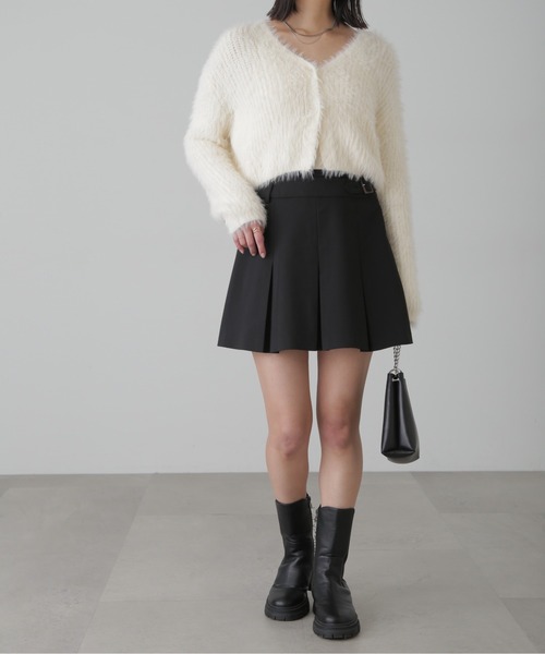 FREE'S MART(フリーズマート)の「◆ダブルウエストプリーツミニスカート(スカート・レディース・ブラック/ベージュ・SMALL/MEDIUM)」の8枚目の写真