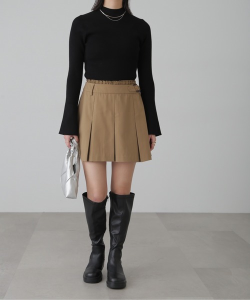FREE'S MART(フリーズマート)の「◆ダブルウエストプリーツミニスカート(スカート・レディース・ブラック/ベージュ・SMALL/MEDIUM)」の16枚目の写真