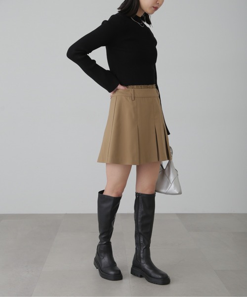 FREE'S MART(フリーズマート)の「◆ダブルウエストプリーツミニスカート(スカート・レディース・ブラック/ベージュ・SMALL/MEDIUM)」の15枚目の写真