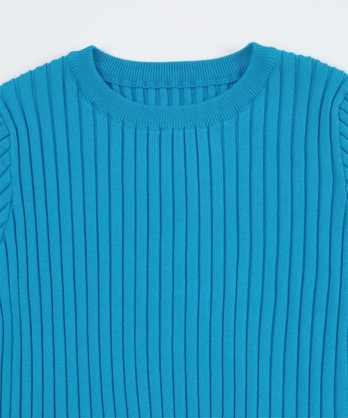 miette(ミエット)の「ウェーブヘムショートリブトップス(ニット/セーター・レディース・カーキ/レッド/オフホワイト/ブルー・FREE)」の10枚目の写真