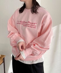 ハート刺繍ボリューム裏毛プルオーバー