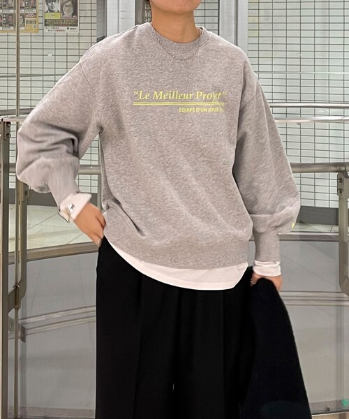 fredy emue（フレディエミュ）の「ハート刺繍ボリューム裏毛プルオーバー（スウェット・レディース・オフホワイト/グレー/ベビーピンク・38）」の20枚目の写真