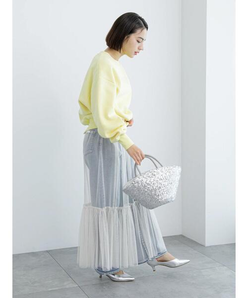 Te chichi（テチチ）の「ラメ巾着スパンコールカゴバッグ（ハンドバッグ・レディース・シルバー/ゴールド・F）」の4枚目の写真