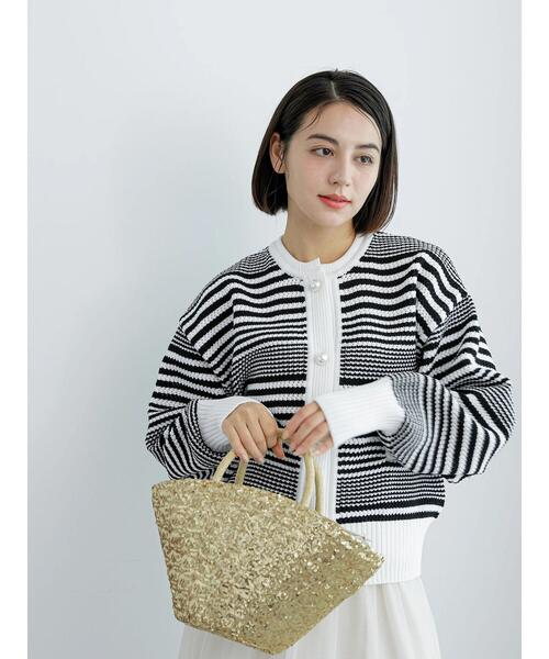 Te chichi（テチチ）の「ラメ巾着スパンコールカゴバッグ（ハンドバッグ・レディース・シルバー/ゴールド・F）」の12枚目の写真