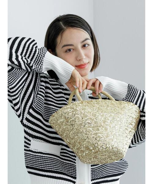 Te chichi（テチチ）の「ラメ巾着スパンコールカゴバッグ（ハンドバッグ・レディース・シルバー/ゴールド・F）」の13枚目の写真