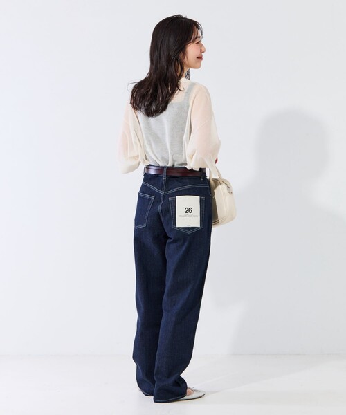 FREAK'S STORE(フリークスストア)の「WEB限定 ストレート デニム(デニムパンツ・レディース・ブラック/ネイビー/サックスブルー/ブルー/チャコール・24/25/26/27/28)」の6枚目の写真