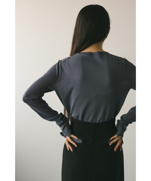 STYLEMIXER（スタイルミキサー）の「スリットスリーブニット（ニット/セーター・レディース・アイボリー/ピンク/チャコールグレー/サックスブルー・FREE）」の17枚目の写真