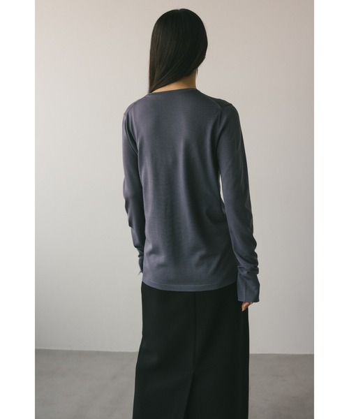 STYLEMIXER（スタイルミキサー）の「スリットスリーブニット（ニット/セーター・レディース・アイボリー/ピンク/チャコールグレー/サックスブルー・FREE）」の21枚目の写真