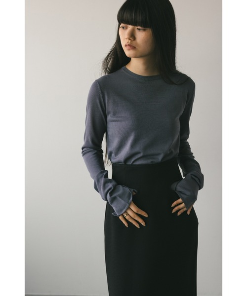 STYLEMIXER（スタイルミキサー）の「スリットスリーブニット（ニット/セーター・レディース・アイボリー/ピンク/チャコールグレー/サックスブルー・FREE）」の13枚目の写真