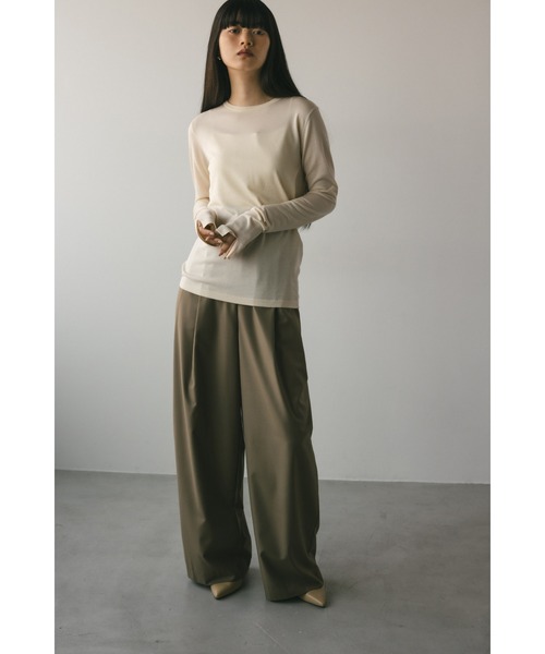 STYLEMIXER（スタイルミキサー）の「スリットスリーブニット（ニット/セーター・レディース・アイボリー/ピンク/チャコールグレー/サックスブルー・FREE）」の6枚目の写真