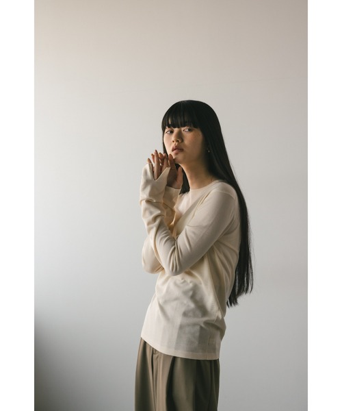 STYLEMIXER（スタイルミキサー）の「スリットスリーブニット（ニット/セーター・レディース・アイボリー/ピンク/チャコールグレー/サックスブルー・FREE）」の7枚目の写真