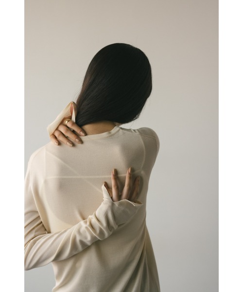 STYLEMIXER（スタイルミキサー）の「スリットスリーブニット（ニット/セーター・レディース・アイボリー/ピンク/チャコールグレー/サックスブルー・FREE）」の11枚目の写真