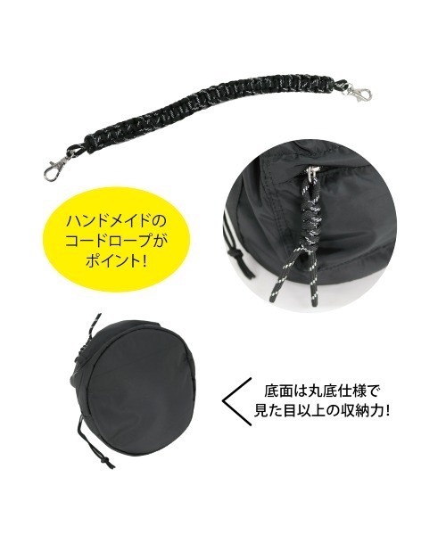 salle de bal(サルデバル)の「polka polka / ポルカポルカ コード編み巾着ショルダー 巾着バッグ CODESHOULDER SDI(ショルダーバッグ・レディース・ベージュ/ブラック/アイボリー/カーキ・FREE)」の5枚目の写真