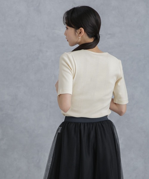 NANO universe(ナノユニバース)の「Robert P. Miller/別注 Prib H/S Crew Tee(Tシャツ/カットソー・レディース・ブラック/アイボリー/ライトブルー・FREE)」の13枚目の写真