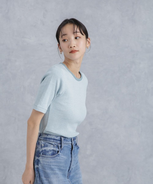 NANO universe(ナノユニバース)の「Robert P. Miller/別注 Prib H/S Crew Tee(Tシャツ/カットソー・レディース・ブラック/アイボリー/ライトブルー・FREE)」の19枚目の写真